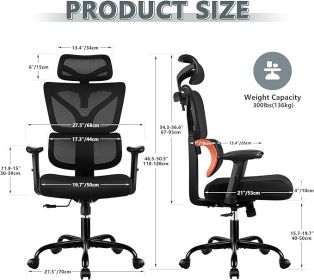 Office Chair Ergonomic Desk Chair, High Back Gaming Chair, Big And Tall Reclining Chair Comfy Home Office Desk Chair Lumbar Support Breathable Mesh Co