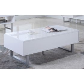 High Glossy White Storage Coffee Table