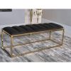 Dark Grey Tufted Bench