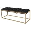 Dark Grey Tufted Bench