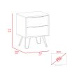 Nuvo 2 Nightstand,Two Drawers, Hairpin Legs