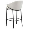 Beige and Glossy Black Sloped Arm Bar Stools (Set of 2)