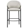 Beige and Glossy Black Sloped Arm Bar Stools (Set of 2)