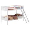 White Twin/Twin Bunk Bed with Built-in Ladder