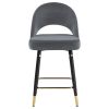 Grey and Black Open Back Counter Height Stools (Set of 2)