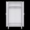 There are air holes above the door of the white wardrobe, and a storage layer (the height of the layer board can be adjusted) above and below the insi