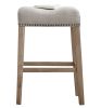 CoCo Upholstered Backless Saddle Seat Bar Stools 29" height Set of 2, Tan