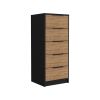 2 Piece Bedroom Set, London Armoire + Egeo 5 Drawer Dresser, Black / Light Oak