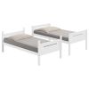 White Twin/Twin Bunk Bed with Built-in Ladder