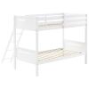 White Twin/Twin Bunk Bed with Built-in Ladder